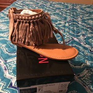 Not Rated Tan Fringe Sandals size 7.5 NEW